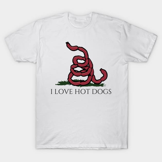 I Love Hot Dogs flag T-Shirt by Angelavasquez